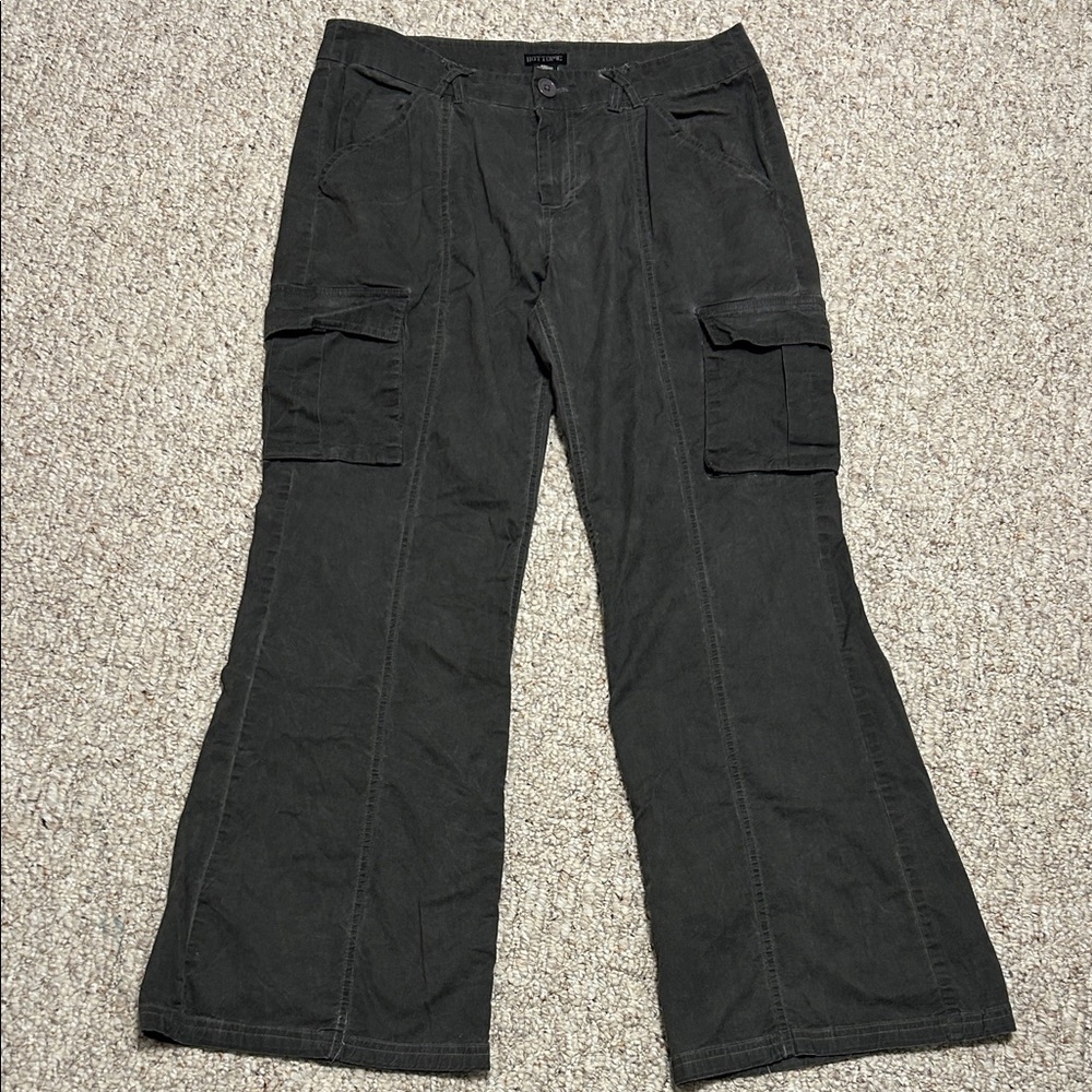 Hot Topic Black Cargo Flare Pants